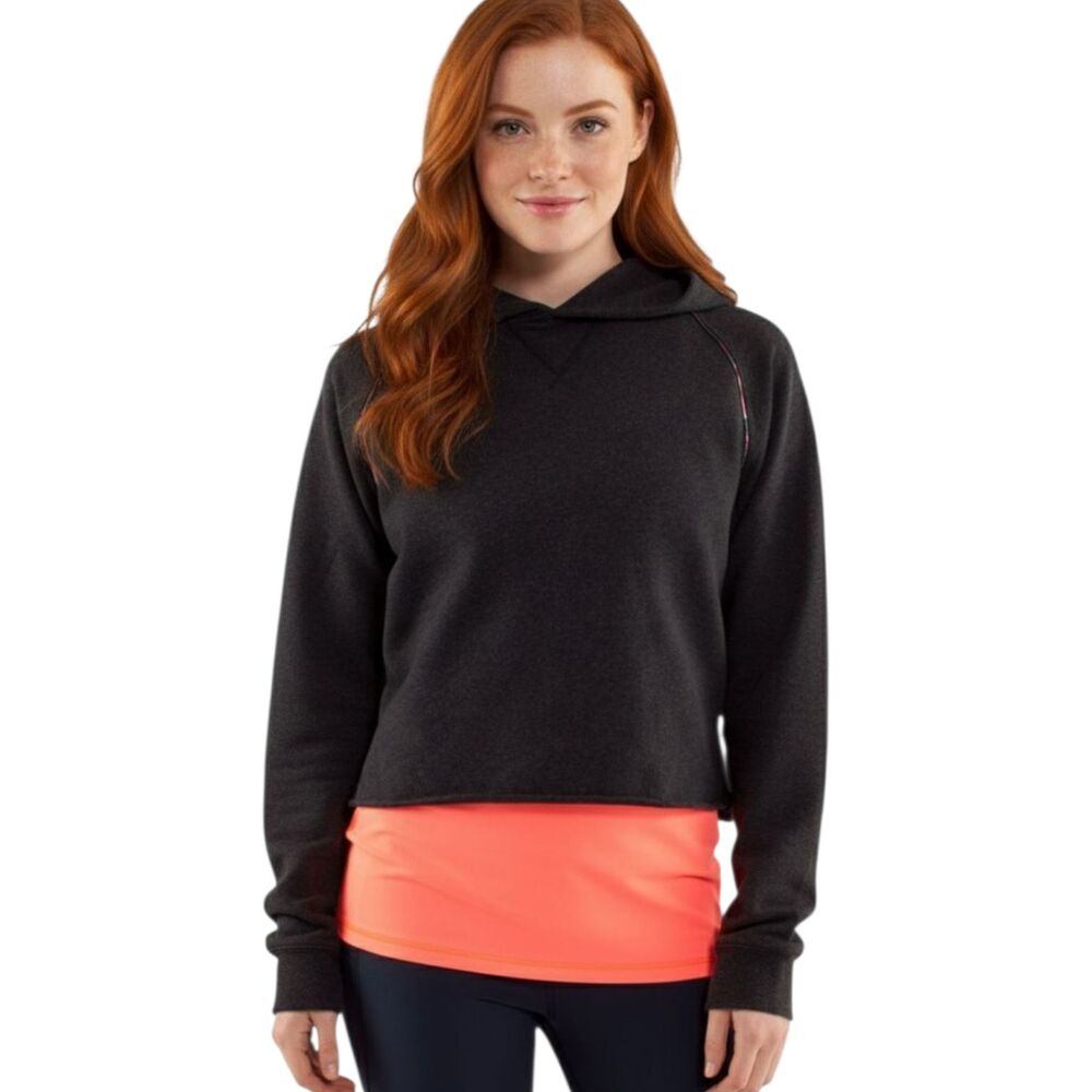 Lululemon Please Me Pullover Cropped Hoodie Dark Gray Charcoal Size M